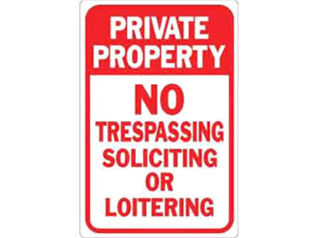 Lumos NO Trespassing (or Soliciting)! Plaque 12