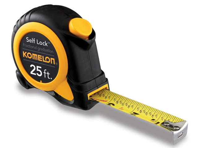 Allwin Tape Measure 25 ft - Metal Retractable Tape Measure with Fractions, Easy Read Steel Tape Measure, 1-Inch Wide x 25 Foot