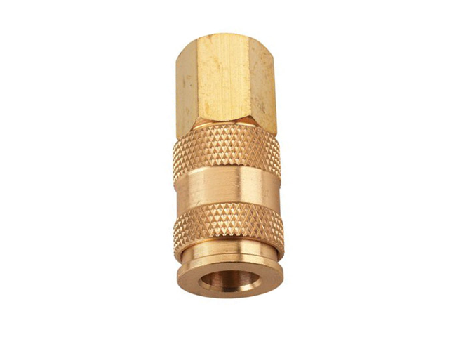 Cox Hardware and Lumber V Style Brass Coupler, 1/4 In FNPT