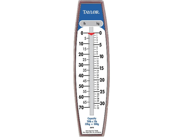 Weston Spring & Hook Scale, 150 lb , Anodized Aluminum, Non-Slip