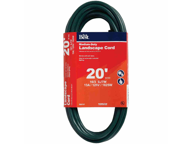 SJTW 40' Green Medium Duty Extension Cord, Indoor / Outdoor Use