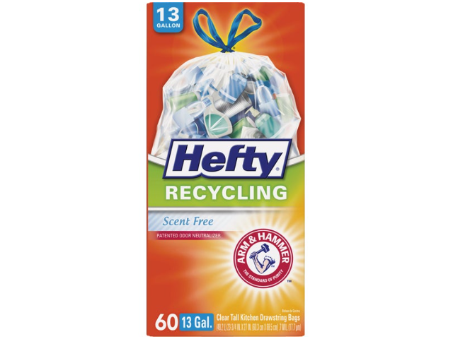 Hefty Recycle Bag 13 Gal., Clear