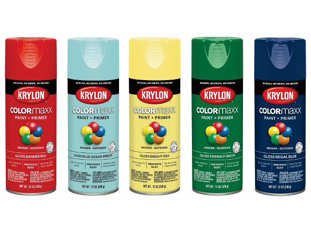 Krylon Colormaxx Satin Spray Paint & Primer, Leather Brown - Power