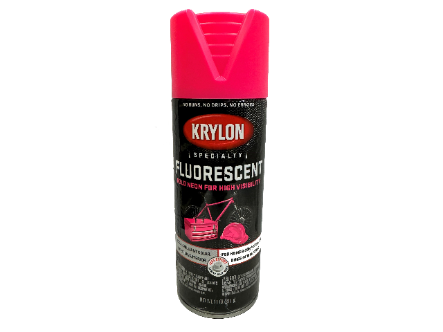 6-Krylon 11 Oz. Fluorescent Spray Paint, Cerise Pink Model: K03105777