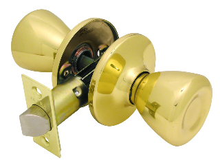 Passage Lockset Tulip Handle Polished Brass