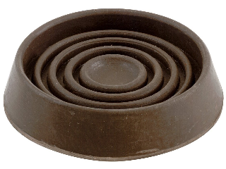 Caster Cups Round (4) 1-1/2" Brown Rubber