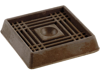 Caster Cups Square (4) 2" Brown Rubber