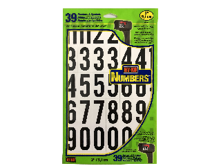 Number Set 2" Black-on-White Self-Adhesive