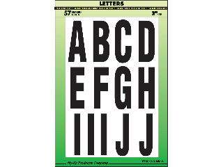 Letter & Number Set 3" Black-on-White Adhesive