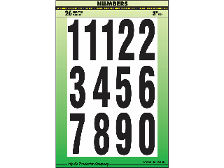 Number Set 3" Black-on-White Self-Adhesive