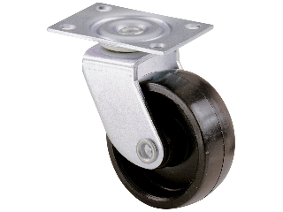 Swivel Casters (4) 1-1/4" Black Plastic 40 Lb Plate