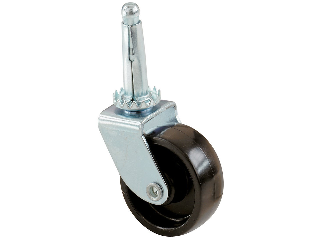 Swivel Casters (4) 1-1/4" Black Plastic 40 Lb Stem