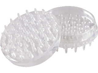 Caster Cups Round Spiked (4) 1-7/8" Clear Plastic