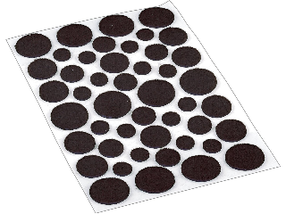 Felt Protective Pads Round Assorted Sizes Brown