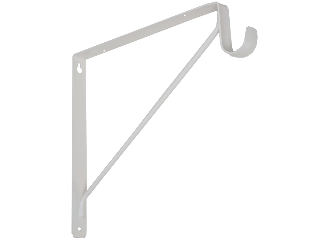 Shelf Bracket with Rod Holder #108BC White