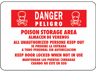 Sign 10 x 14 Aluminum Bilingual: Danger Poison