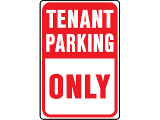 Sign 12 In x 18 In Aluminum: Tenant Parking Only