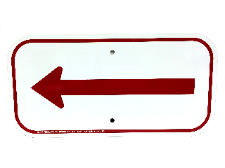 Sign 6 In x 9 In x 12 In Reflect Aluminum: Red Arrow