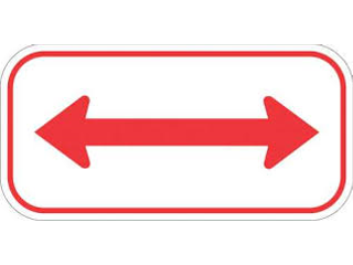 Sign 6 In x 9 In x 12 In Reflect Aluminum: Both Ways Red Arrow