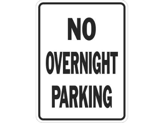 Sign 18 In x 24 In Aluminum: No Overnight Parking