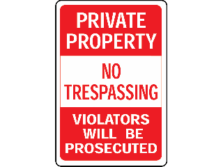 12" X 12" Private Property Sign