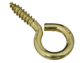 Screw Eyes Large Eye (4) 1-5/8" #8 Solid Brass