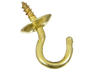 Cup Hooks (6) .072 x 1/2" V2021 Solid Brass