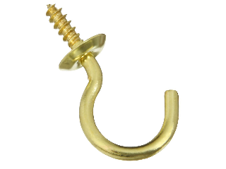 Cup Hooks (4) .105 x 7/8" V2021 Solid Brass