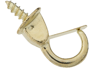 Safety Cup Hooks (2) 7/8" V2024 Brass Finish