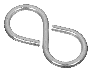 Closed S Hook #809, 2-1/8 In Zinc Plated 3 Pack