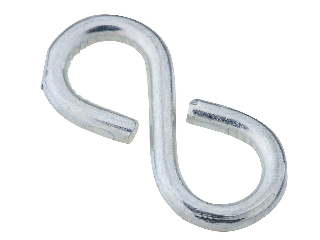 Closed S Hook #812, 1-1/8 In Zinc Plated 6 Pack