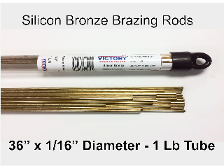 Silicone Bronze Brazing Rod 36 In x 1/16 In 1 Lb Tube