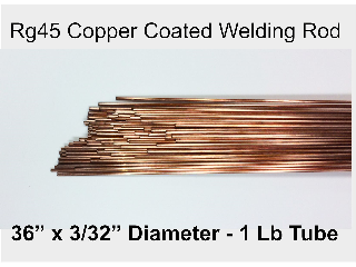 RG45 Copper Coated Welding Rod 36 In x 3/32 In 1 Lb Tube