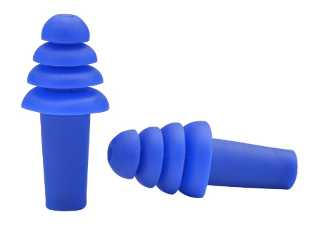 Reusable Blue Uncorded Ear Plugs