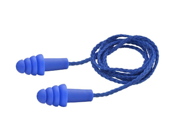 Reusable Blue Ear Plugs Nylon Corded