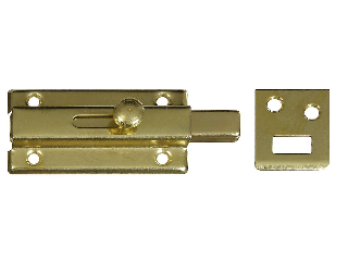 Door Slide Bolt 3" V860 Steel Brass Finish