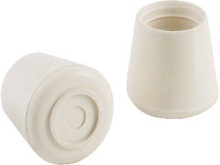 Furniture Leg Tips (4) 1-1/8" White Rubber