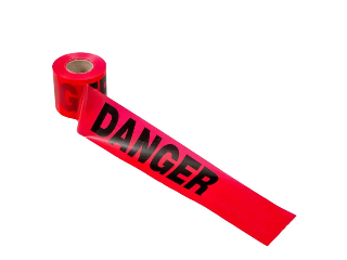 DANGER Barricade Safety Tape, 300 Ft L, 3 In W