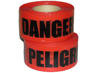 Barrier Tape 3" x 1000 Ft Red: Danger/Peligro