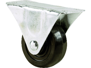 Rubber Wheel Rigid Caster Plate Mount 40 Lb