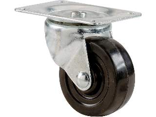 Swivel Caster 2-1/2" Rubber Wheel 100 Lb Plate Mount