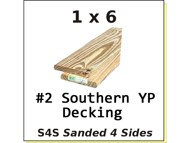 5/4 x 6 x 12 #2 YP Treated Decking Board