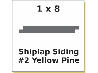 1 x 8 x 12 #2 Yellow Pine Shiplap Siding