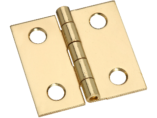 Broad Hinges 1 x 1 (4) V1802 Polished Solid Brass