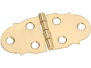 Decorative Hinge 1-5/16 x 2-7/8 (2) V1812 Solid Brass