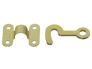 Decorative Hook & Staple Latch (2) V1841 Brass