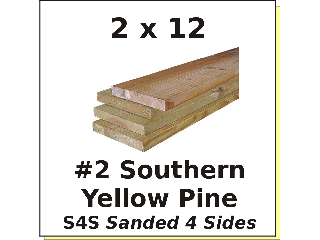 2 x 12 #2 Southern Yellow Pine S4S (Lengths)