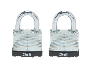 Laminated Steel Padlocks. 2 Pack