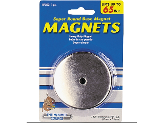 Round Base Ceramic Magnet, 1 In x 2.618 In x 3/8 In