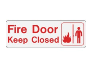 4 In x 11 In Plastic Sign: Fire Door - Keep Closed